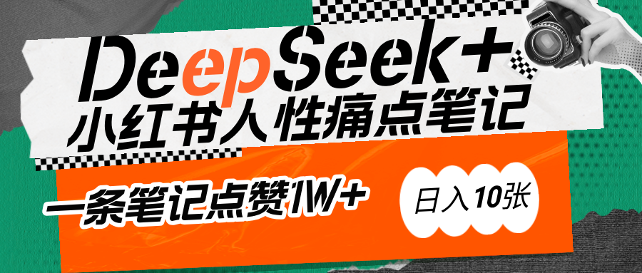 AI赋能小红书爆款秘籍：用DeepSeek轻松抓人性痛点，小白也能写出点赞破万的吸金笔记-阿戒项目库