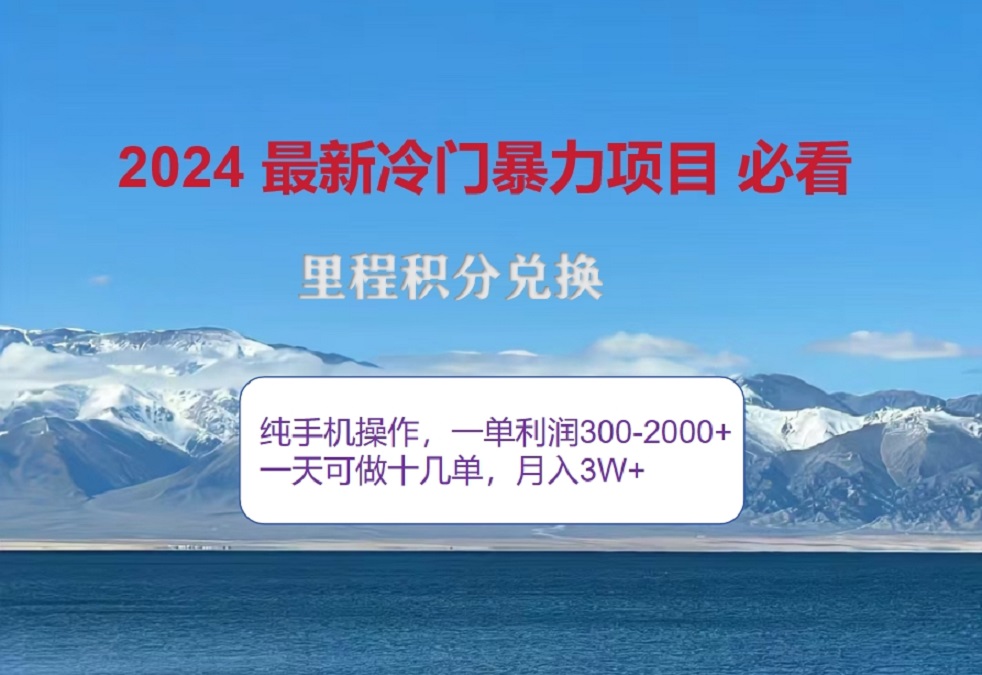 2024惊爆冷门暴利！出行高峰来袭，里程积分，高爆发期，一单300+—2000+，月入过万不是梦！-阿戒项目库