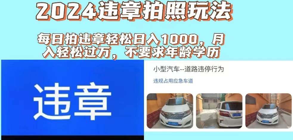 2024违章拍照新玩法，推广躺赚+拍照赚钱双模式，日入1000+-阿戒项目库