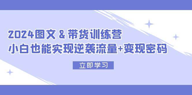 2024 图文+带货训练营，小白也能实现逆袭流量+变现密码-阿戒项目库