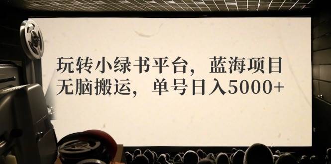 玩转小绿书平台，蓝海项目，无脑搬运，单号日入5000+-阿戒项目库