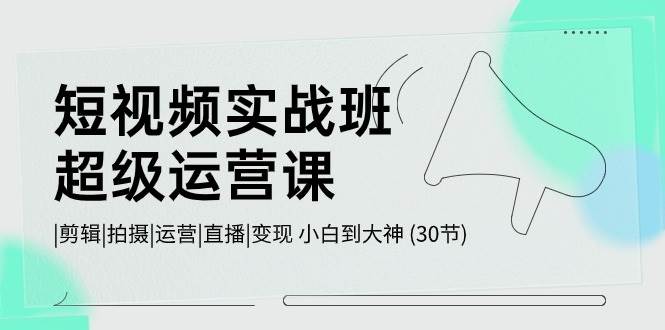 短视频实战班-超级运营课，|剪辑|拍摄|运营|直播|变现 小白到大神 (30节)-阿戒项目库