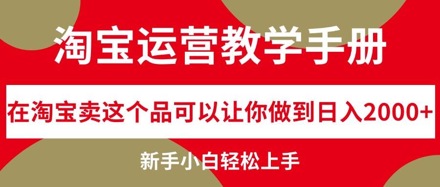 淘宝运营教学手册，在淘宝卖这个品可以让你做到日入2000+，新手小白轻…-阿戒项目库