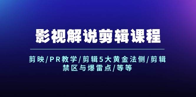 影视解说剪辑课程：剪映/PR教学/剪辑5大黄金法侧/剪辑禁区与爆雷点/等等-阿戒项目库