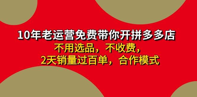 拼多多 最新合作开店日收4000+两天销量过百单，无学费、老运营代操作、…-阿戒项目库