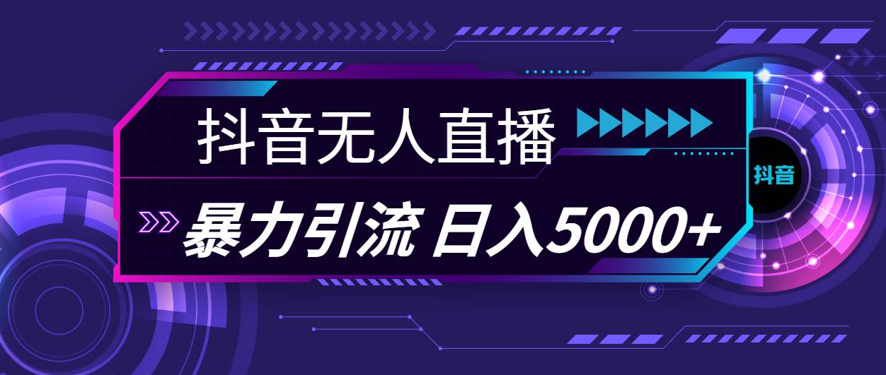 抖音无人直播，暴利引流，日入5000+-阿戒项目库