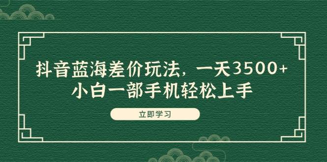 抖音蓝海差价玩法，一天3500+，小白一部手机轻松上手-阿戒项目库