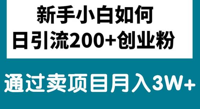 新手小白日引流200+创业粉,通过卖项目月入3W+-阿戒项目库