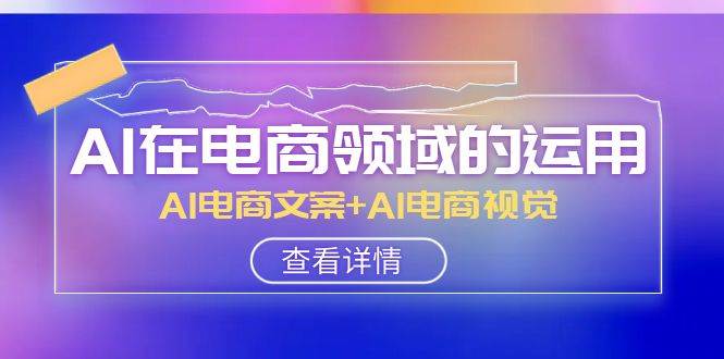 AI-在电商领域的运用线上课，AI电商文案 AI电商视觉（14节课）-阿戒项目库