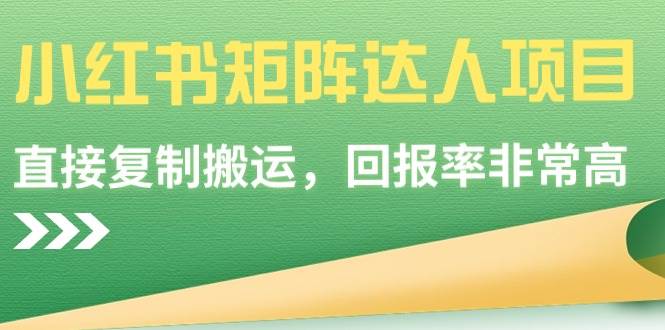 小红书矩阵达人项目，直接复制搬运，回报率非常高-阿戒项目库