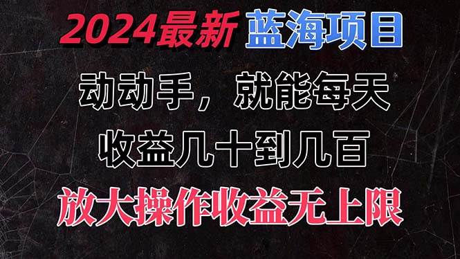 有手就行的2024全新蓝海项目，每天1小时收益几十到几百，可放大操作收…-阿戒项目库